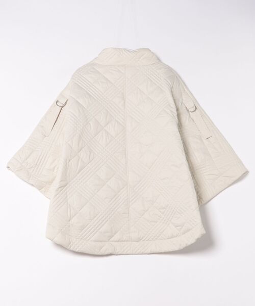 STYLEBLOCK（スタイルブロック）の「ソフトタフタキルティングポンチョ（ダウンジャケット/コート・レディース・アイボリー/ブラック/カーキ・M）」の4枚目の写真