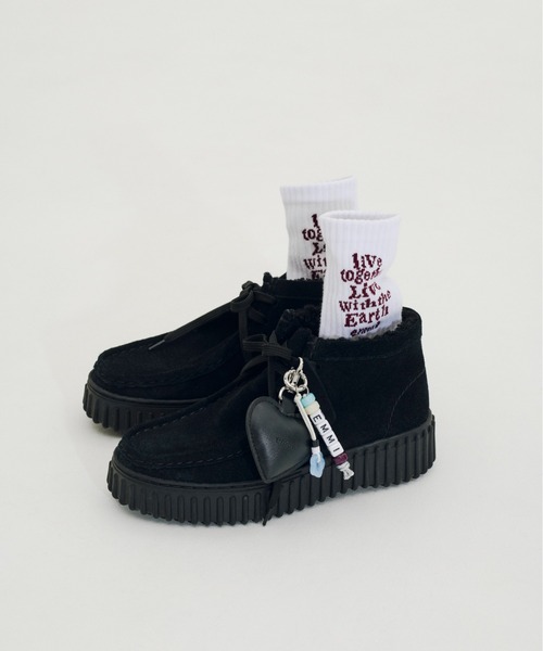 emmi（エミ）の「【Global warming 】リブソックス（ソックス/靴下・レディース・ホワイト/ブルー/ダークネイビー/バーガンディー・F）」の5枚目の写真