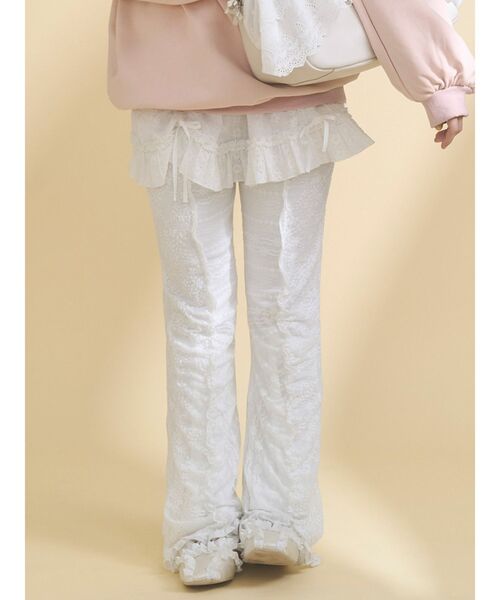 merry jenny(メリージェニー)の「lace panel pants(その他パンツ・レディース・ピンク/ブラック/オフホワイト・FREE)」の1枚目の写真