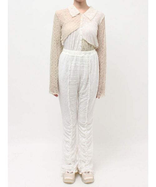 merry jenny(メリージェニー)の「lace panel pants(その他パンツ・レディース・ピンク/ブラック/オフホワイト・FREE)」の4枚目の写真
