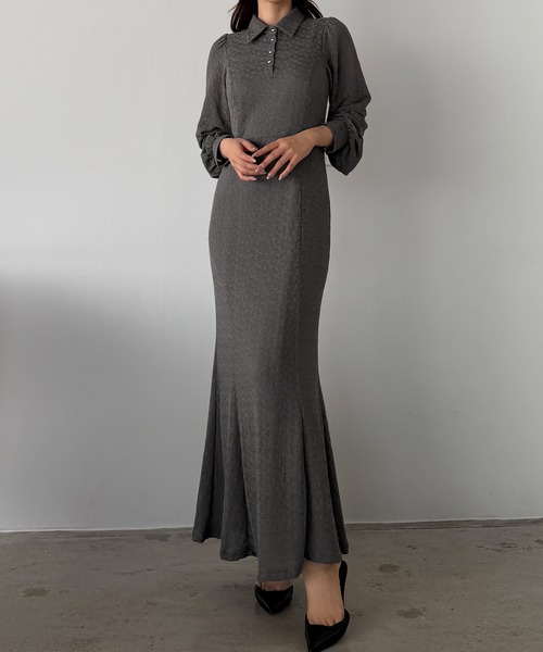 Louere(ルエレ)の「ポロレースドレス(ペチワンピースセット)(ドレス・レディース・アイボリー/ブラック/グレー・SMALL/MEDIUM/LARGE/X-LARGE)」の12枚目の写真