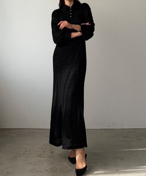Louere(ルエレ)の「ポロレースドレス(ペチワンピースセット)(ドレス・レディース・アイボリー/ブラック/グレー・SMALL/MEDIUM/LARGE/X-LARGE)」の16枚目の写真