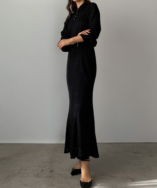 Louere(ルエレ)の「ポロレースドレス(ペチワンピースセット)(ドレス・レディース・アイボリー/ブラック/グレー・SMALL/MEDIUM/LARGE/X-LARGE)」の4枚目の写真