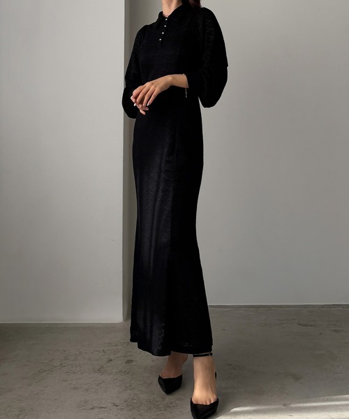 Louere(ルエレ)の「ポロレースドレス(ペチワンピースセット)(ドレス・レディース・アイボリー/ブラック/グレー・SMALL/MEDIUM/LARGE/X-LARGE)」の5枚目の写真