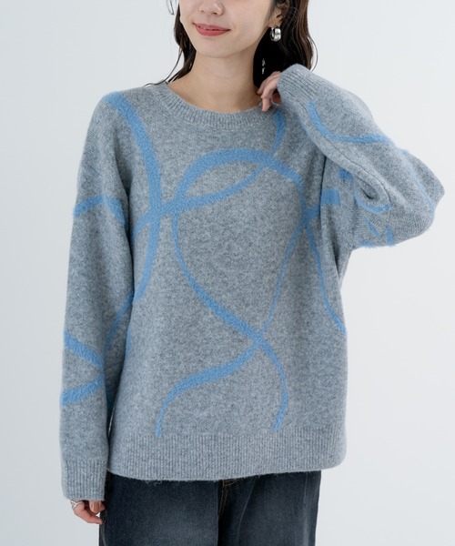 ANNA LUNA(アンナルナ)の「【ANNA LUNA】 大人モード な 幾何柄 ジャガード ニット(ニット/セーター・レディース・グレー/オフホワイト/ブラック・MEDIUM)」の16枚目の写真