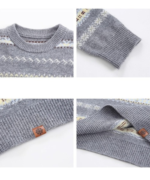 ラウンドネック フェアアイル柄 ウールニットトップス FQ25S303【Fano Studios】【2025AW】