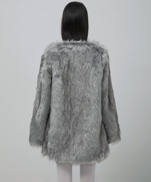 Fur Jacket (FL-046_Gray)（ムートンコート）｜FLAREUP（フレアアップ 
