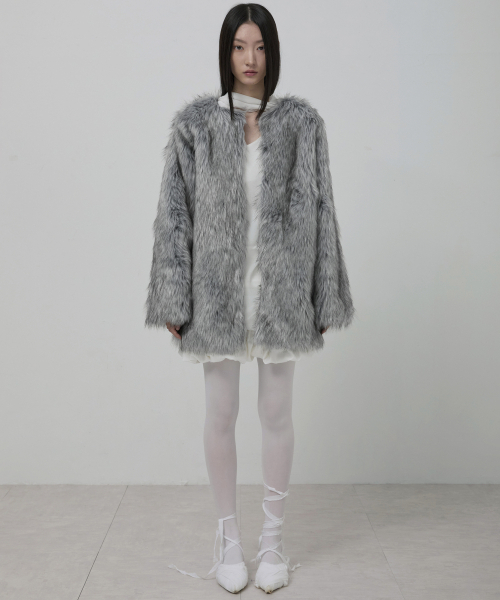Fur Jacket (FL-046_Gray)（ムートンコート）｜FLAREUP（フレアアップ 