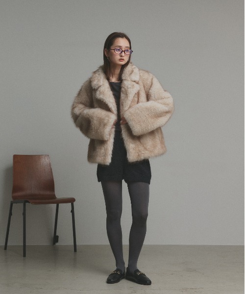 セール】テーラードカラー フェイクファーコート（その他アウター