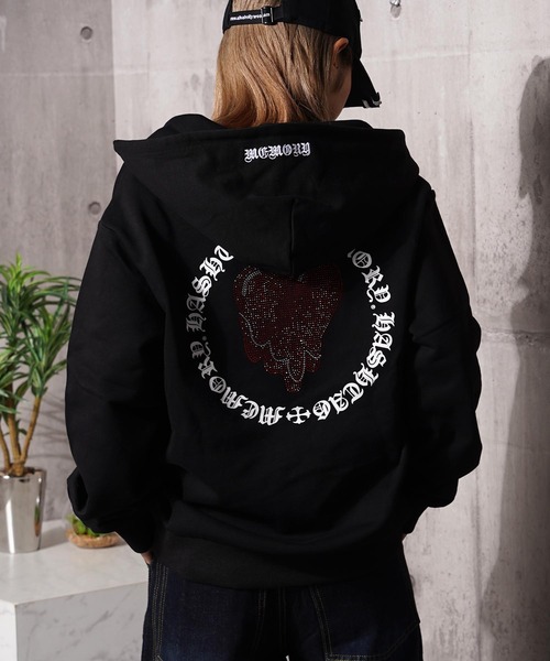 #MEMORY(メモリー)の「【MEMORY】ヘビーウェイト ドリップハート ダブルZIP パーカー / Drip Heart Double ZIP Hoodie(パーカー・メンズ・ネイビー/ブラック/グレー・L/S/M)」の4枚目の写真