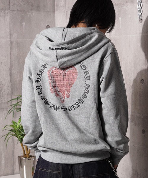 #MEMORY(メモリー)の「【MEMORY】ヘビーウェイト ドリップハート ダブルZIP パーカー / Drip Heart Double ZIP Hoodie(パーカー・メンズ・ネイビー/ブラック/グレー・L/S/M)」の11枚目の写真