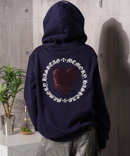 #MEMORY(メモリー)の「【MEMORY】ヘビーウェイト ドリップハート ダブルZIP パーカー / Drip Heart Double ZIP Hoodie(パーカー・メンズ・ネイビー/ブラック/グレー・L/S/M)」の18枚目の写真