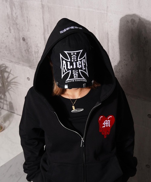 #MEMORY(メモリー)の「【MEMORY】ヘビーウェイト ドリップハート ダブルZIP パーカー / Drip Heart Double ZIP Hoodie(パーカー・メンズ・ネイビー/ブラック/グレー・L/S/M)」の9枚目の写真