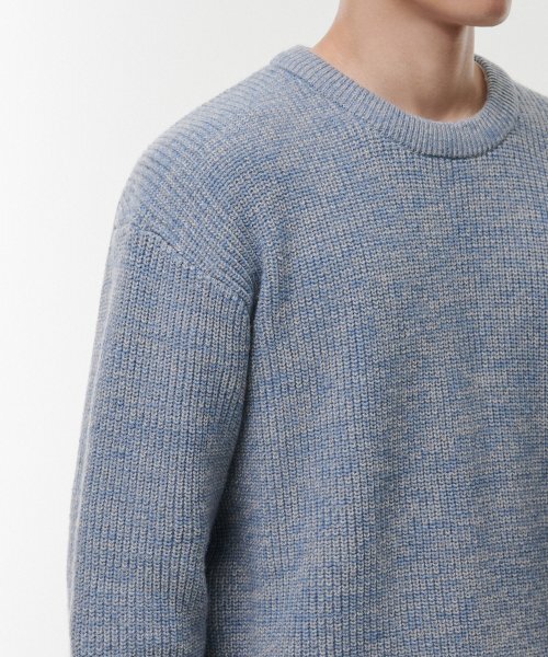 MUSINSA STANDARD（ムシンサスタンダード）の「ミックスドヤンクルーネックニット [メランジブルー]（ニット/セーター・メンズ・その他・X-LARGE/XX-LARGE/SMALL/MEDIUM/LARGE）」の5枚目の写真