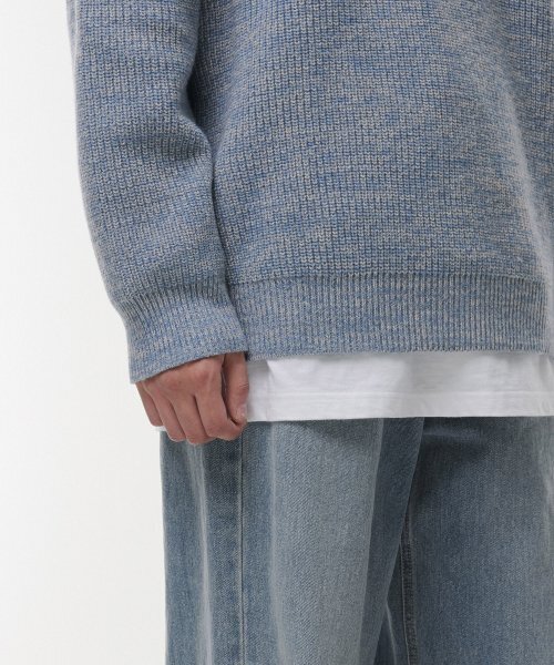 MUSINSA STANDARD（ムシンサスタンダード）の「ミックスドヤンクルーネックニット [メランジブルー]（ニット/セーター・メンズ・その他・X-LARGE/XX-LARGE/SMALL/MEDIUM/LARGE）」の6枚目の写真
