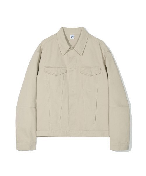 ウォッシングコットンツイルトラッカージャケットベージュ