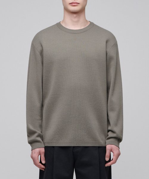 MUSINSA STANDARD（ムシンサスタンダード）の「ミニマルクルーネックニット [ダスティベージュ]（ニット/セーター・メンズ・その他・SMALL/MEDIUM/LARGE/X-LARGE/XX-LARGE）」の2枚目の写真