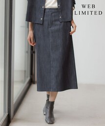 J.PRESS（ジェイプレス）の「【WEB限定】セルロースシャンブレー ナロー スカート（スカート）」