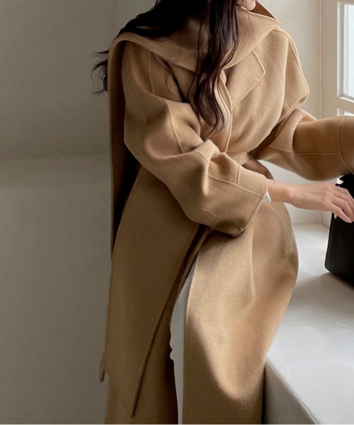 Chloé ウールコート ベルト付き 見栄 Chloé ウールカシミヤコート