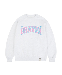 [ユニセックス]OF GRAVER アーチロゴマンツーマン_メランジホワイト