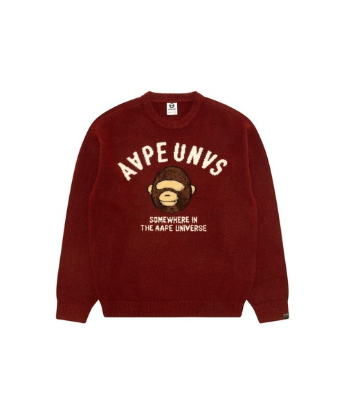AAPE BY A BATHING APE（エーエイプバイアベイシングエイプ）の「AAPER KNIT（ニット/セーター・メンズ・オフホワイト/バーガンディー・X-LARGE/MEDIUM/LARGE/SMALL）」の2枚目の写真