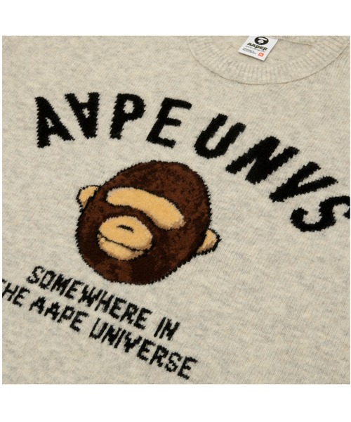 AAPE BY A BATHING APE（エーエイプバイアベイシングエイプ）の「AAPER KNIT（ニット/セーター・メンズ・オフホワイト/バーガンディー・X-LARGE/MEDIUM/LARGE/SMALL）」の6枚目の写真