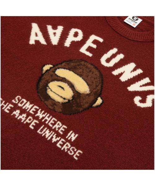 AAPE BY A BATHING APE（エーエイプバイアベイシングエイプ）の「AAPER KNIT（ニット/セーター・メンズ・オフホワイト/バーガンディー・X-LARGE/MEDIUM/LARGE/SMALL）」の4枚目の写真