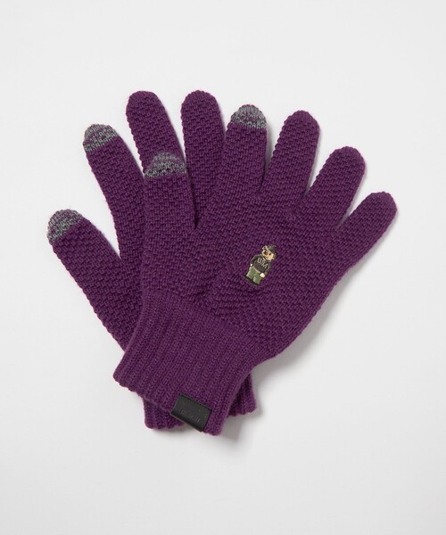 INFIELDER DESIGN（インフィールダーデザイン）の「【別注】＜INFIELDER DESIGN＞ベアー ニット グローブ -タッチスクリーン-（手袋・メンズ・ブラック/グレー系/ダークブラウン/パープル・FREE）」の4枚目の写真
