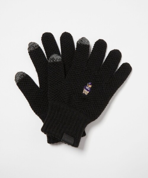 INFIELDER DESIGN（インフィールダーデザイン）の「【別注】＜INFIELDER DESIGN＞ベアー ニット グローブ -タッチスクリーン-（手袋・メンズ・ブラック/グレー系/ダークブラウン/パープル・FREE）」の2枚目の写真