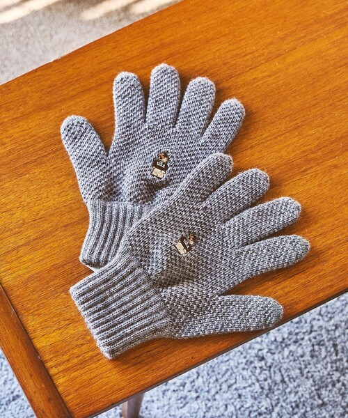 INFIELDER DESIGN（インフィールダーデザイン）の「【別注】＜INFIELDER DESIGN＞ベアー ニット グローブ -タッチスクリーン-（手袋・メンズ・ブラック/グレー系/ダークブラウン/パープル・FREE）」の5枚目の写真
