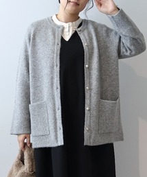 MB mint breeze（エムビーミントブリーズ）の「【L～6L 大きいサイズ】ダブルジャガードニットカーディガン（カーディガン/ボレロ）」