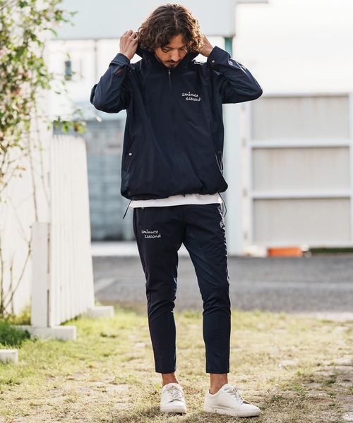 1minute 1second(ワンミニットワンセカンド)の「mpa4000-cursive embroidery nylon jersey hoodie パーカー(1M26H010)(パーカー・メンズ・ブラック/ネイビー/ホワイト・S/M/L/XL)」の12枚目の写真