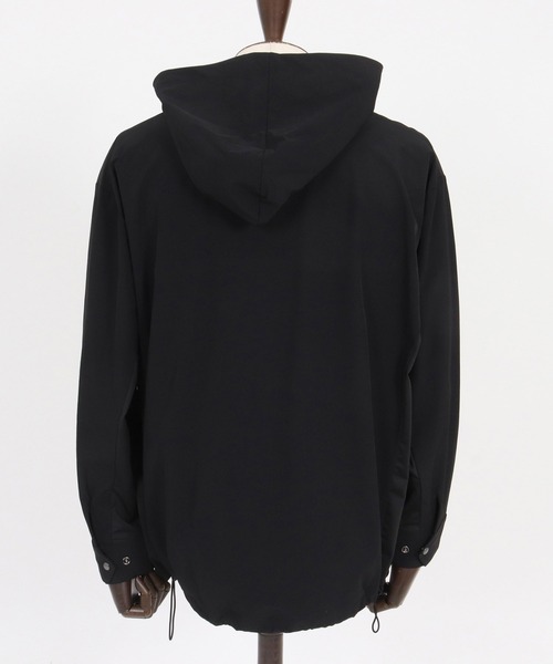 1minute 1second(ワンミニットワンセカンド)の「mpa4000-cursive embroidery nylon jersey hoodie パーカー(1M26H010)(パーカー・メンズ・ブラック/ネイビー/ホワイト・S/M/L/XL)」の19枚目の写真