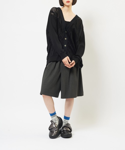 gomme（ゴム）の「バルーンメッシュカーディガン（カーディガン/ボレロ・レディース・ブラック・MEDIUM）」の2枚目の写真