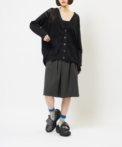 gomme（ゴム）の「バルーンメッシュカーディガン（カーディガン/ボレロ・レディース・ブラック・MEDIUM）」の4枚目の写真