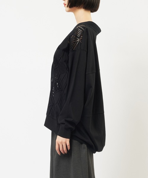 gomme（ゴム）の「バルーンメッシュカーディガン（カーディガン/ボレロ・レディース・ブラック・MEDIUM）」の7枚目の写真