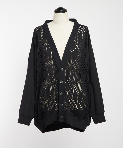 gomme（ゴム）の「バルーンメッシュカーディガン（カーディガン/ボレロ・レディース・ブラック・MEDIUM）」の9枚目の写真