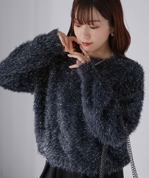 M A S U】SHAGGY STRIPE BOW TIE SHIRT（シャツ/ブラウス）｜MASU