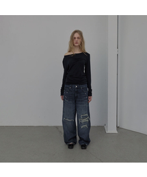LCDC TM（エルシーディーシーティーエム）の「DESTROYED RIVET DENIM (NAVY)（デニムパンツ）」