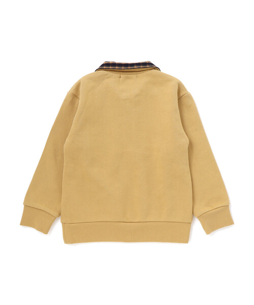 BeBe（ベベ）の「裏起毛チェック切り替えハーフジップトレーナー（スウェット・キッズ・イエロー/グレー・140cm/130cm/150cm/120cm/110cm）」の14枚目の写真