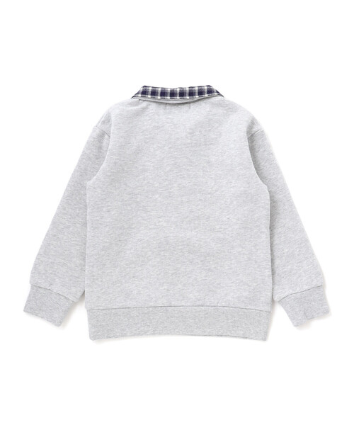 BeBe（ベベ）の「裏起毛チェック切り替えハーフジップトレーナー（スウェット・キッズ・イエロー/グレー・140cm/130cm/150cm/120cm/110cm）」の16枚目の写真