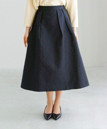 White Collection | 【 セットアップで映える 】 マットジャガード・ボリュームタックフレアスカート(スカート)