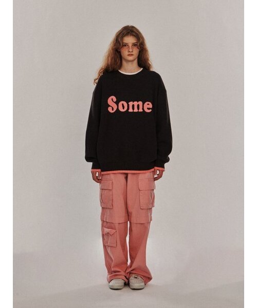 SOME PLACE（サムプレイス）の「SOME グラフィックオーバーサイズプルオーバーニットTシャツ[ブラウン]（ニット/セーター・レディース・ブラウン・FREE）」の3枚目の写真