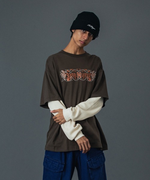 XLARGE(エクストララージ)の「LAYERED L/S TEE(Tシャツ/カットソー・メンズ・ブラック/ブラウン/グリーン・S/M/L/XL)」の7枚目の写真