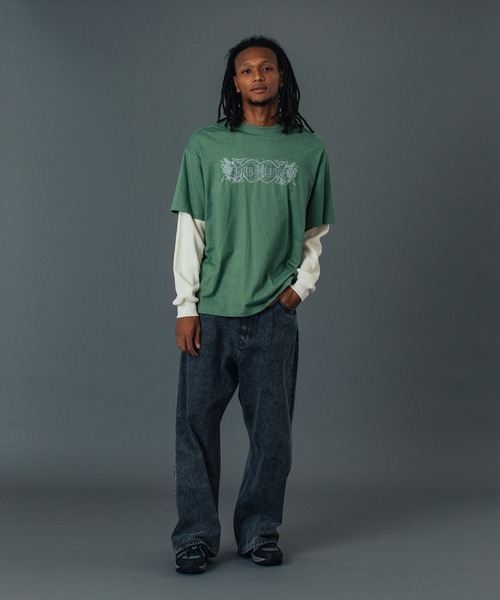XLARGE(エクストララージ)の「LAYERED L/S TEE(Tシャツ/カットソー・メンズ・ブラック/ブラウン/グリーン・S/M/L/XL)」の9枚目の写真