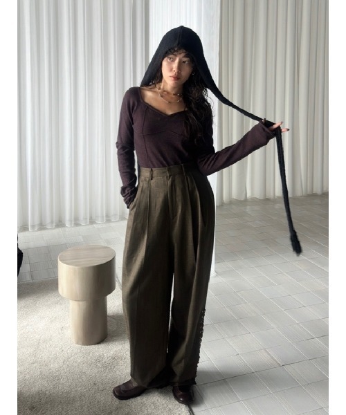 最終価格【新作タグ付き】elchele LACE UP BARREL PANTS LACE UP BARREL PANTS（スラックス）｜ELCHELE（エルチェレ）の