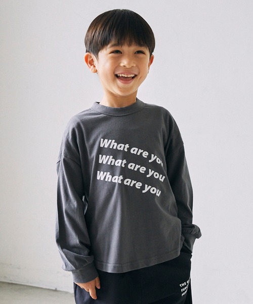 GENERATOR（ジェネレーター）の「GENERATOR/ジェネレーター What L/S Tシャツ（Tシャツ/カットソー・キッズ・チャコールグレー/ホワイト/ベージュ系その他・L/XL）」の2枚目の写真