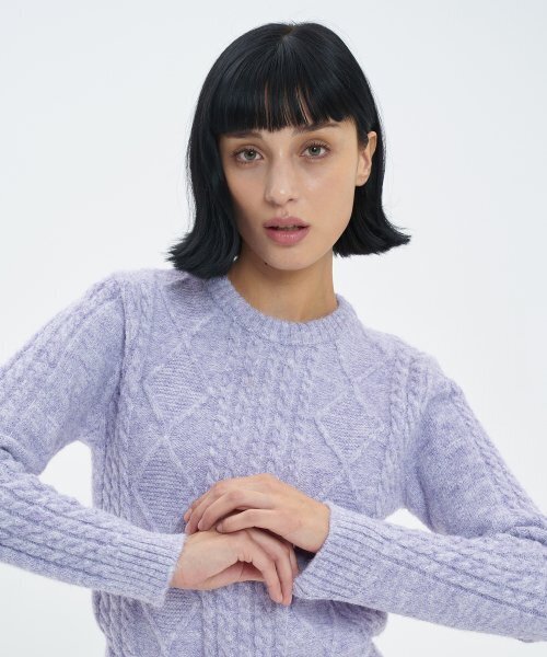 BLOND9(ブロンドナイン)の「フィッシャーマンケーブルウールニットセーター_パープル(ニット/セーター・レディース・その他・MEDIUM/SMALL)」の4枚目の写真