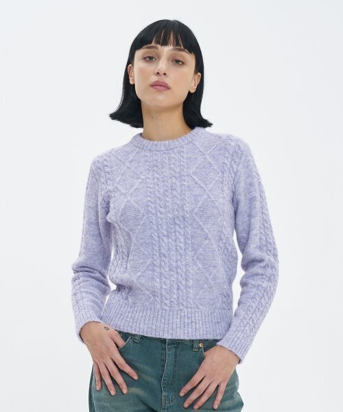 BLOND9(ブロンドナイン)の「フィッシャーマンケーブルウールニットセーター_パープル(ニット/セーター・レディース・その他・MEDIUM/SMALL)」の5枚目の写真