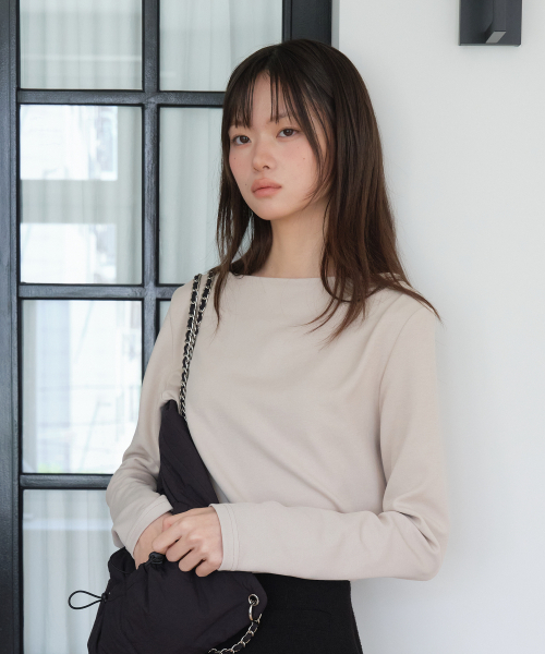 YUPPE(ヨッペ)の「SLIM BOAT T-SHIRT_BEIGE(Tシャツ/カットソー・レディース・その他・ONE SIZE)」の3枚目の写真